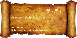 Andor Adrián névjegykártya