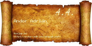 Andor Adrián névjegykártya